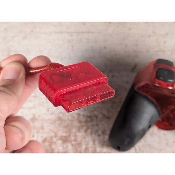 Mad Catz Dual Force Controller 8016 Translucent Red Clear for PS2 Playstation 2 - Picture 6 of 7